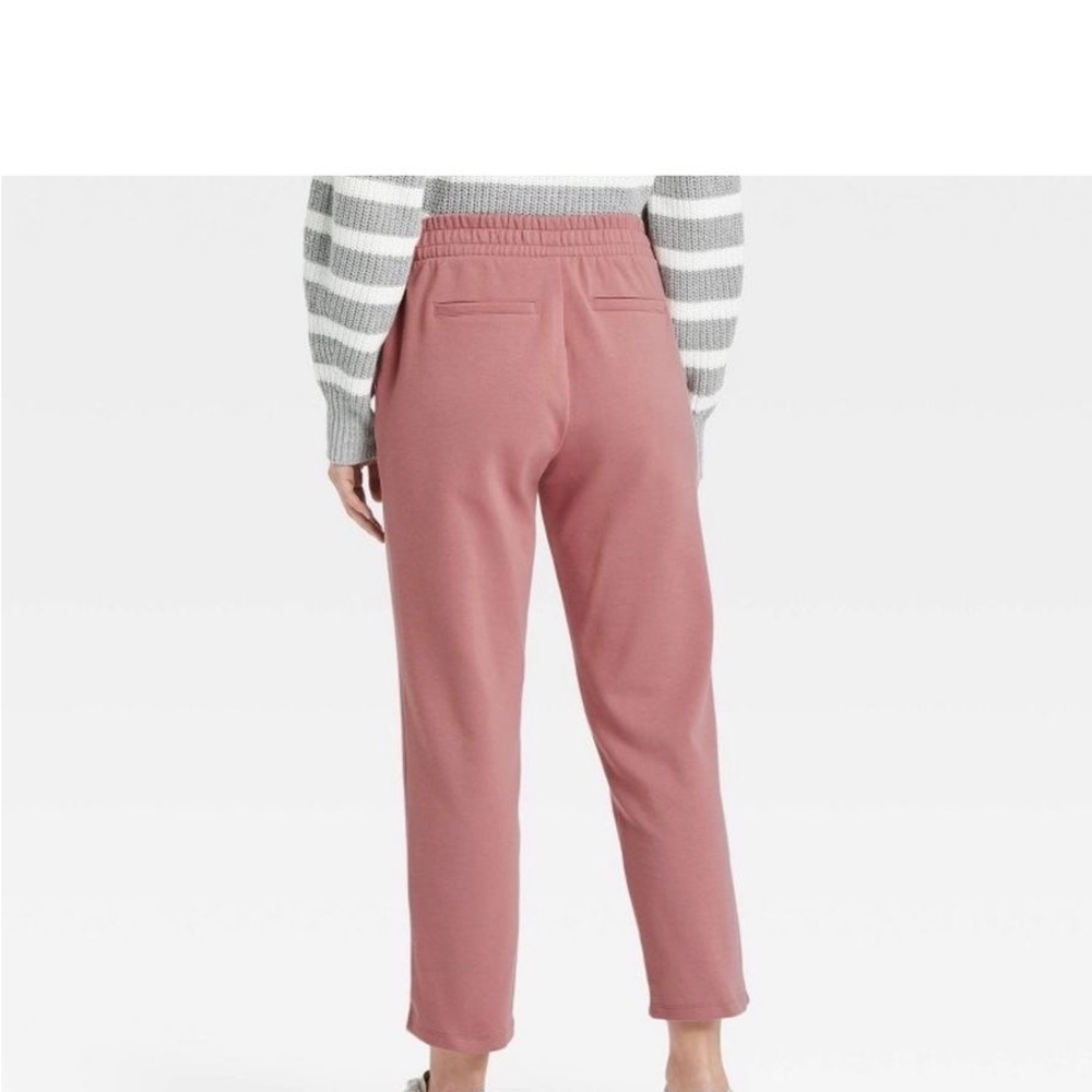Pink tie waist barely worn loose ankle slacks